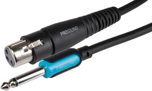 ProSound XLR Jack Female to 1/4" Mono Jack Cable - Black, 3m