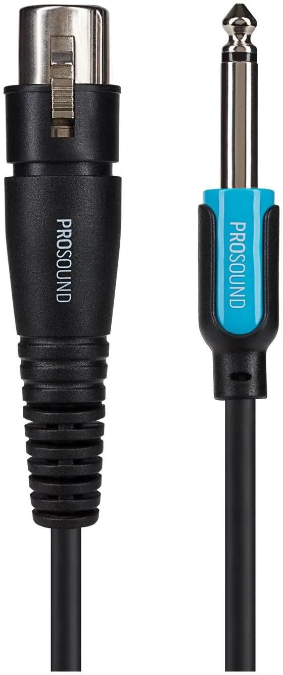 ProSound XLR Jack Female to 1/4" Mono Jack Cable - Black, 3m