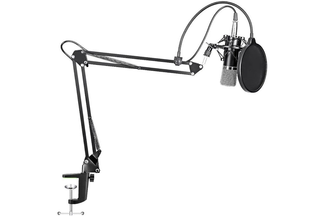 Maono Studio Microphone Kit XLR to 3.5mm Jack Spring Loaded Boom Arm Pop  Filter
