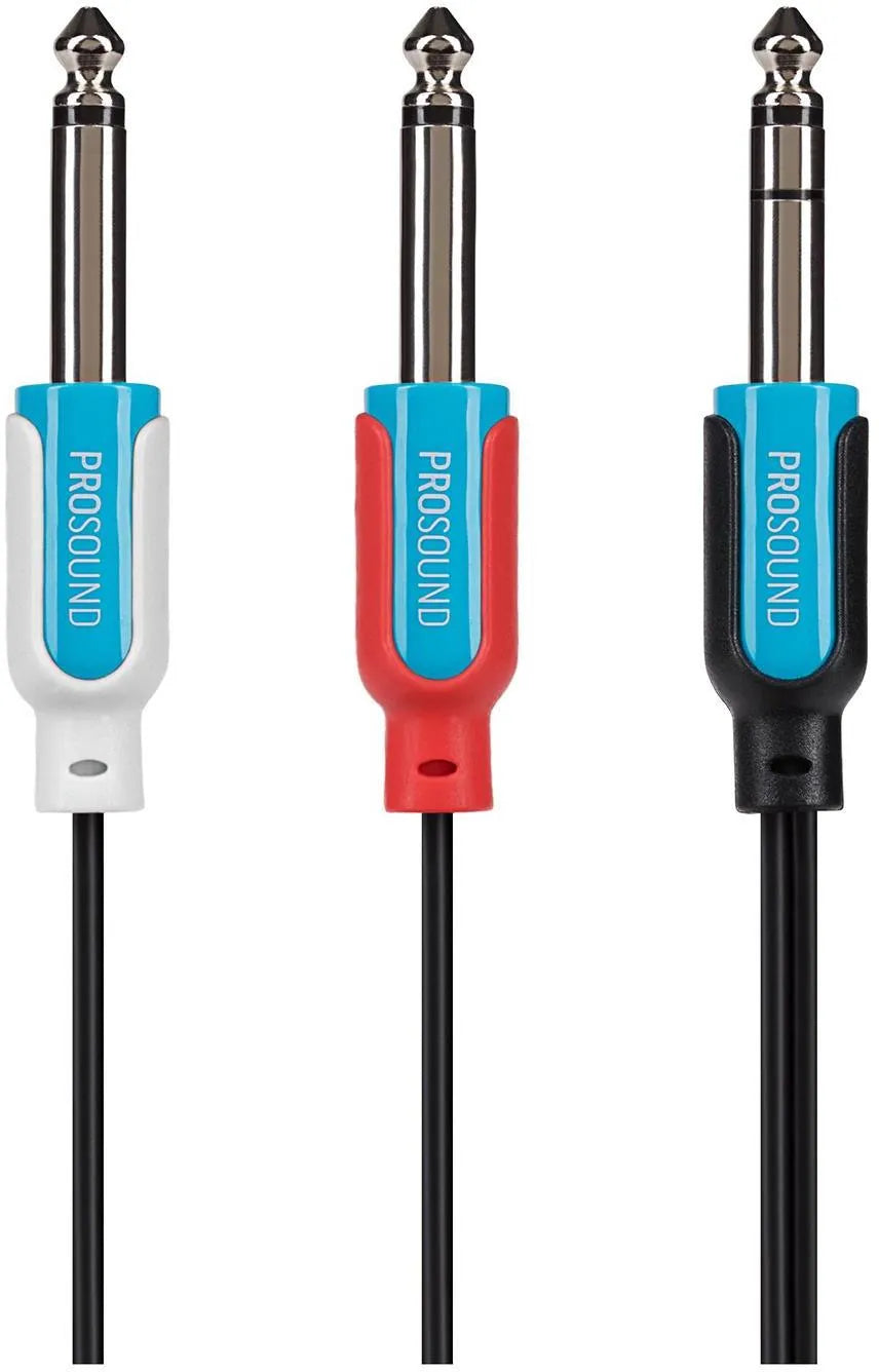 ProSound Twin 1/4" Mono Jack to 1/4" Stereo Jack Cable - Black