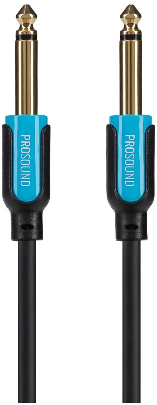 ProSound 1/4" Mono 2 Pole Gold Plated Jack Cable - Black, 5m
