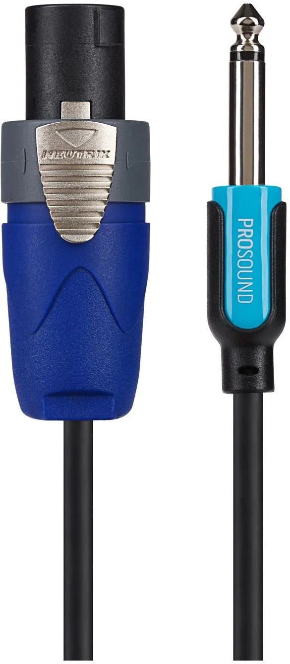 ProSound Neutrik Speakon NL2FX to 1/4" Mono 2 Pole Jack Cable - Black
