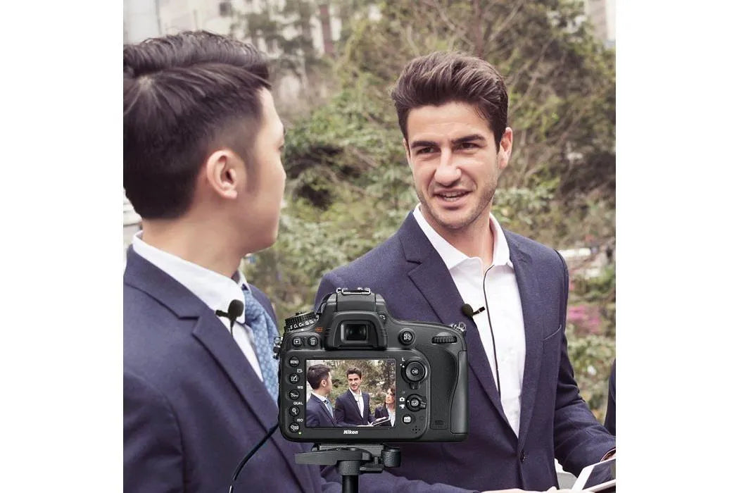 Maono Lavalier Dual Head Electret Condenser Omnidirectional 3.5mm 4 Pole Jack Tie-Clip On Lapel Microphone - ProSound