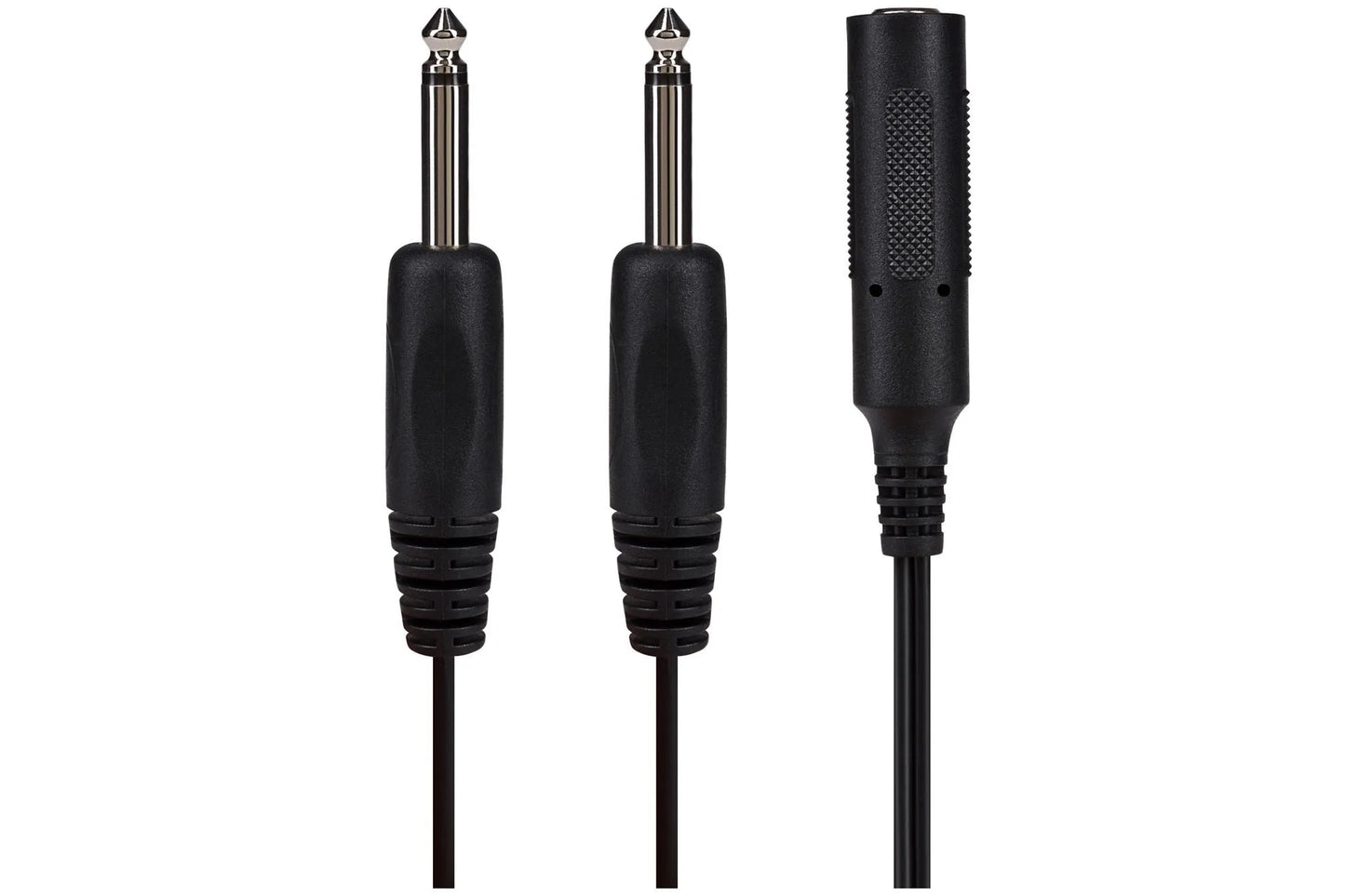 ProSound Twin 1/4" Mono Jack Male to 1/4" Mono Jack Socket Female Cable - Black, 0.2m