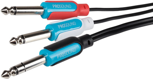 ProSound Twin 1/4" Mono Jack to 1/4" Stereo Jack Cable - Black